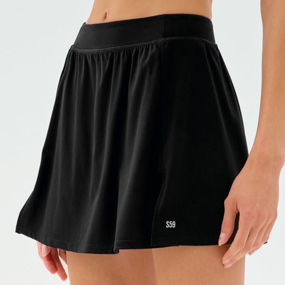Splits59 Venus High Waist Rigor Skort in Black - Size L